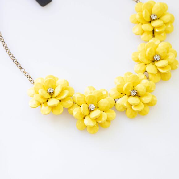 J.Crew Yellow Flower Statement Necklace - Picture 4 of 6